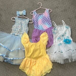 Bundle of girls dance clothing dresses/leotards